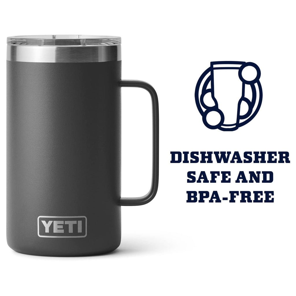 Yeti Rambler 24 Oz Mug, Vacuum Insulated, Stainless Steel With Magslider Lid, Charcoal