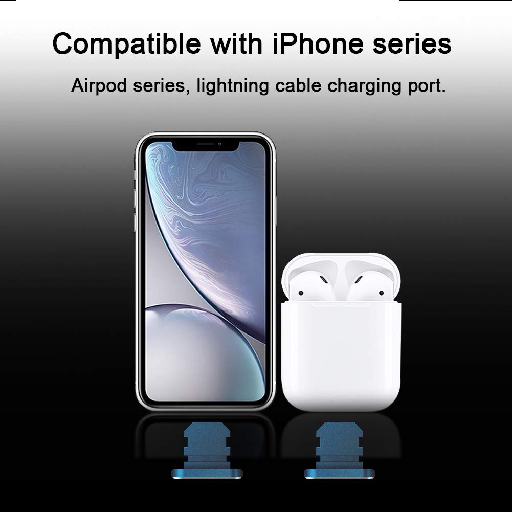 Viwieu Metal Anti Dust Plug Compatible With Iphone 14 13 12 11 X Xs Xr 8 7 Se Mini Plus Pro Max Ipad Airpods, 2 Pack Lightning C