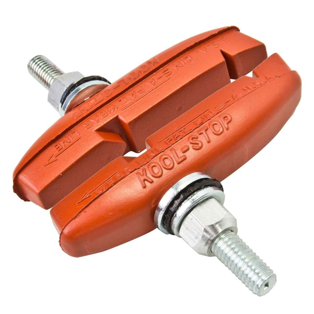 Kool Stop Cantilever Thinline Threaded, Cantilever Brake Pads, Threaded Posts, Salmon, Red, Pair