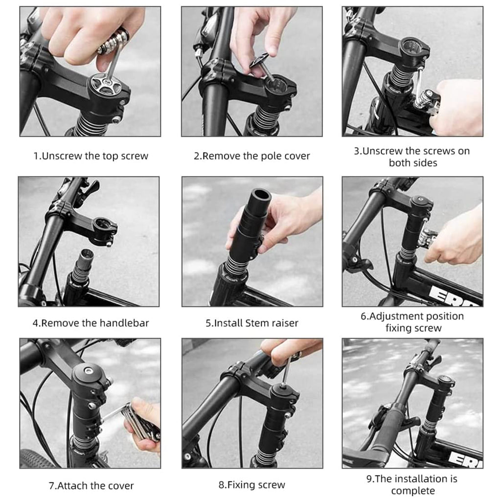 Bike Stem Riser Bike Fork Stem Extender Bicycle Handlebar Raiser Head Up Adapter Suitable For Mountain Bike, Road Bike, Mtb, Bmx