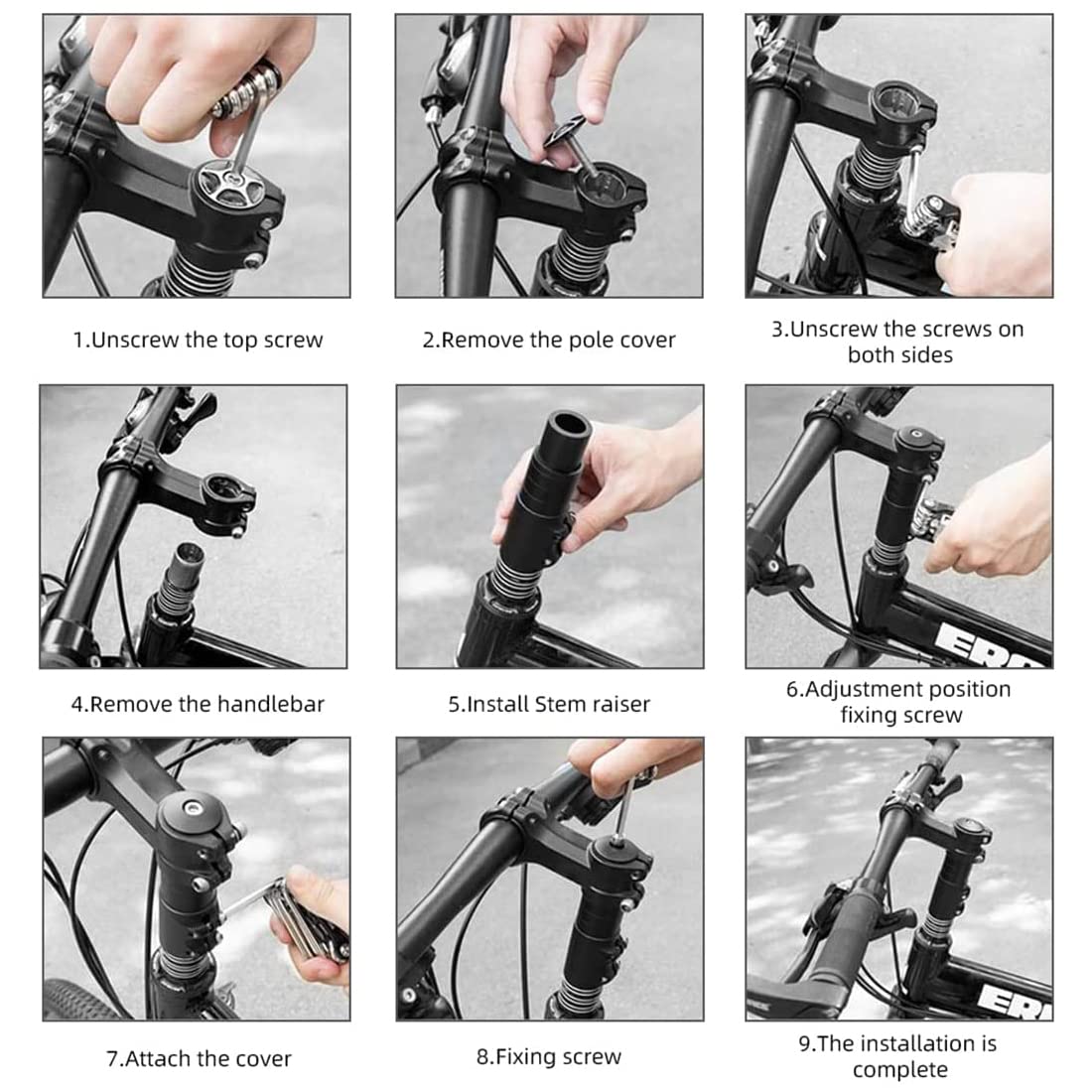 Bike Stem Riser Bike Fork Stem Extender Bicycle Handlebar Raiser Head Up Adapter Suitable For Mountain Bike, Road Bike, Mtb, Bmx