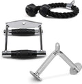 Yes4All Double D Row Handle Cable Attachment - Non Slip Handle & 360    Steel Swivel (Optional) (I - Double D Handle+Triceprope+