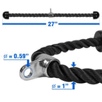 Yes4All Tricep Rope - Exercise Machine Attachment Press Down - 27'' Rope Length