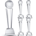 Meooeck 4 Pcs Crystal Glass Trophy with Gift Box 9.1 x 2.8 Inch Champion Award Paperweight for Desktop Large Table Decor for Tou