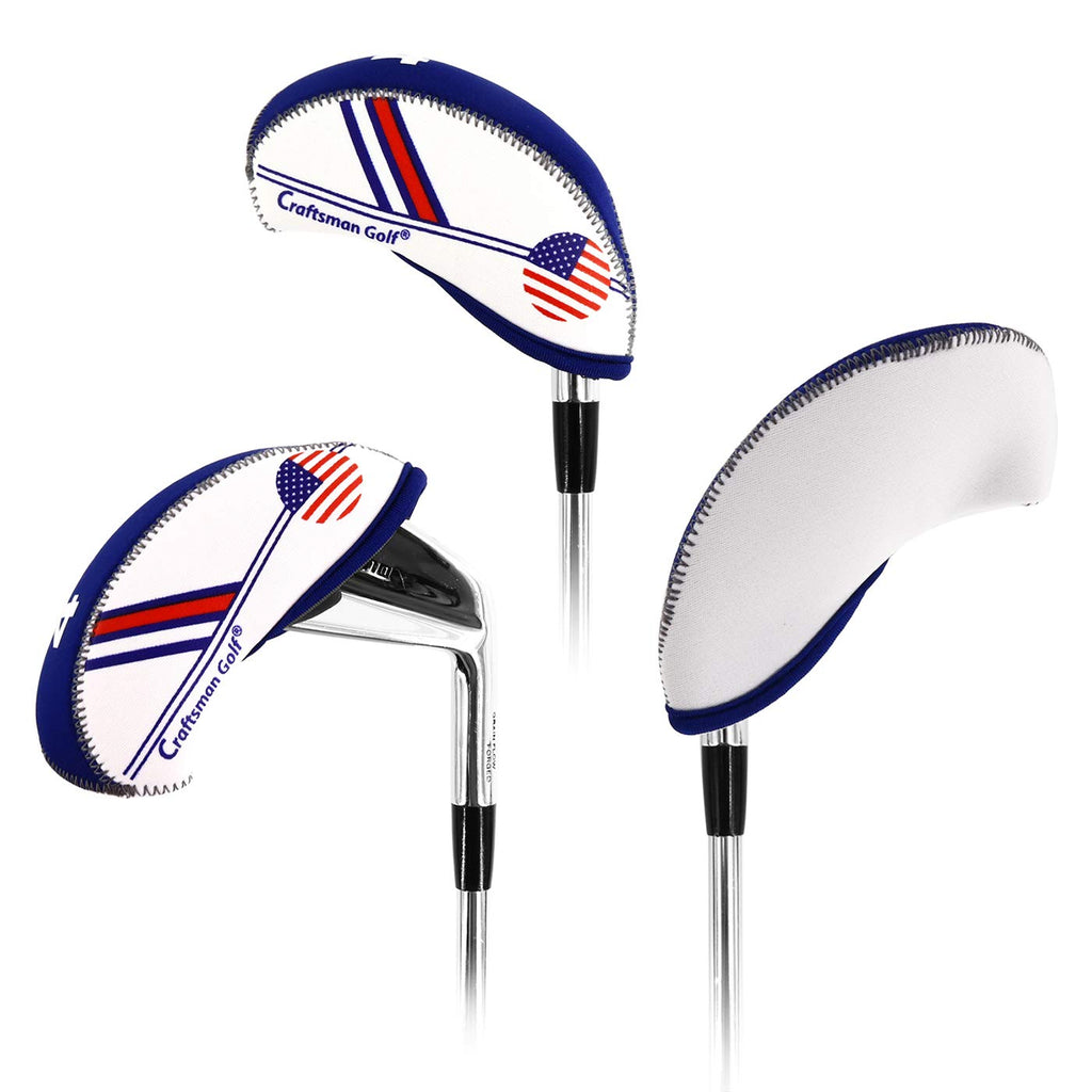 Craftsman Golf Wider Openings Us Flag Neoprene Golf Club Head Cover Wedge Iron Protective Headcover For Most Brand Standard Iron
