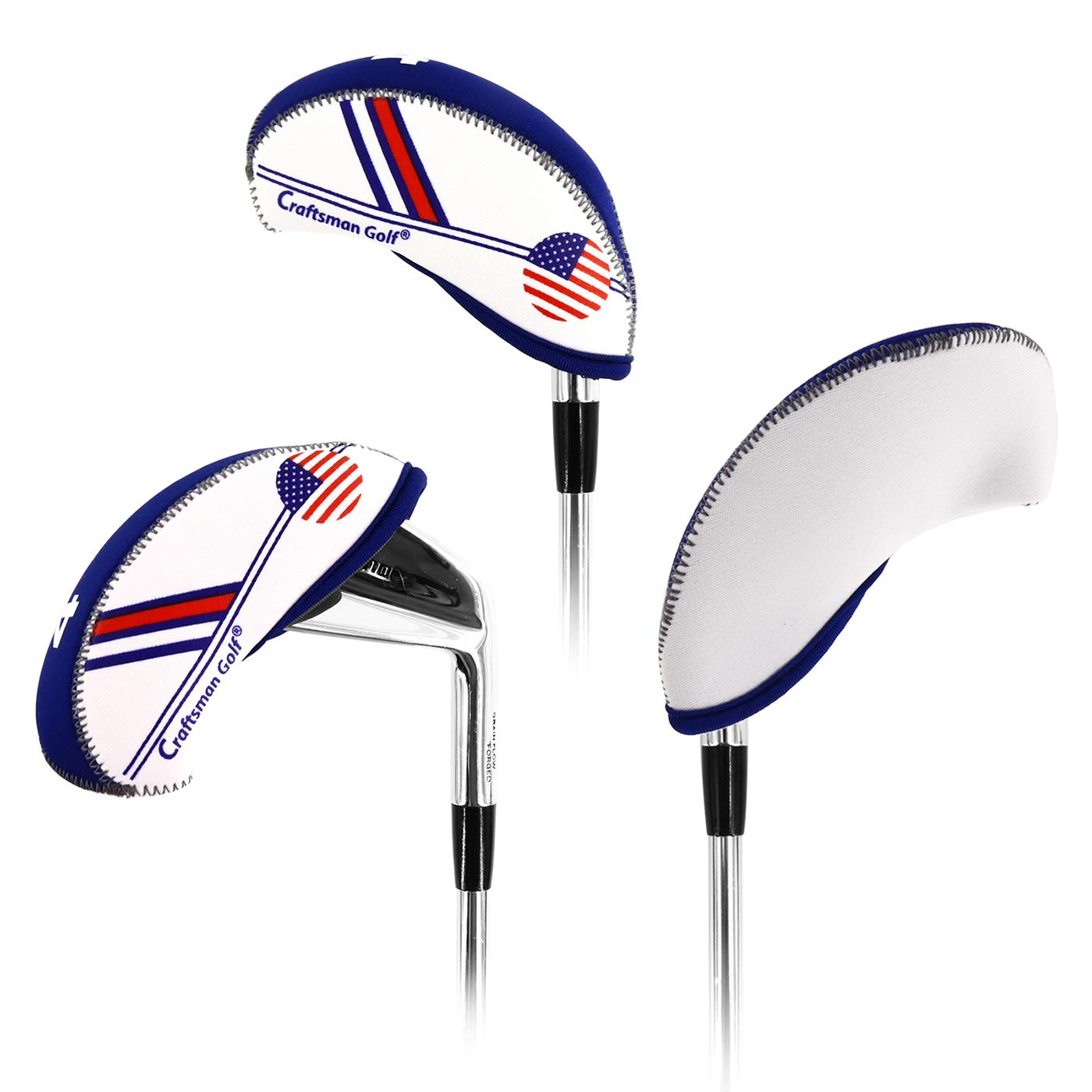 Craftsman Golf Wider Openings Us Flag Neoprene Golf Club Head Cover Wedge Iron Protective Headcover For Most Brand Standard Iron