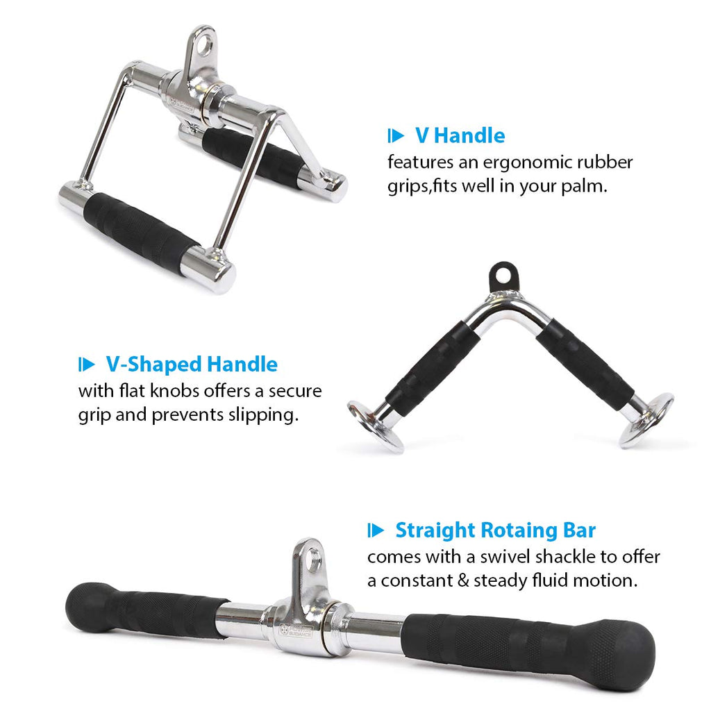 Power Guidance Triceps Pull Down Attachment, Cable Machine Accessories For Home Gym, Lat Pull Down Attachment Weight Fitness - L