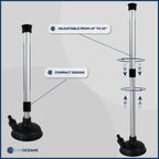 Five Oceans Inboard Motor Muff, Universal Inboard Motor Flusher, Black Pvc Marine Grade Round Cup Muff, Telescoping Shaft Adjust