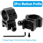 LONSEL 1 Picatinny Scope Rings, 2Pcs Medium Profile 1 Inch Scope Ring Mounts for Picatinny Rail