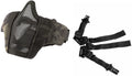 OneTigris 6 Foldable Half Face Mesh Mask Style Comfortable Adjustable Tactical Lower Face Protective Mask (Camo Black)