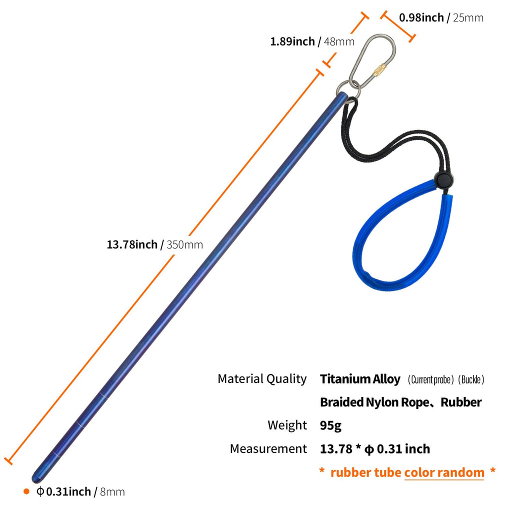 Tito Titanium Scuba Diving 14/35Cm Titanium Alloy Lobster Tickle Pointer Stick W/Measurement & Lanyard (Dark Blue)