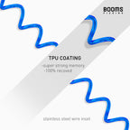 Booms Fishing T01 Coiled Lanyards 3 Packs 79 Blue, Retractable Lanyard Saltwater, Safety Gear Tether For Tools, Rods, Pliers And