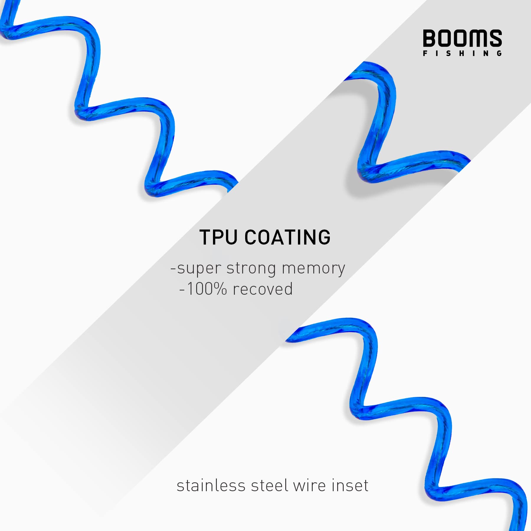 Booms Fishing T01 Coiled Lanyards 3 Packs 79 Blue, Retractable Lanyard Saltwater, Safety Gear Tether For Tools, Rods, Pliers And