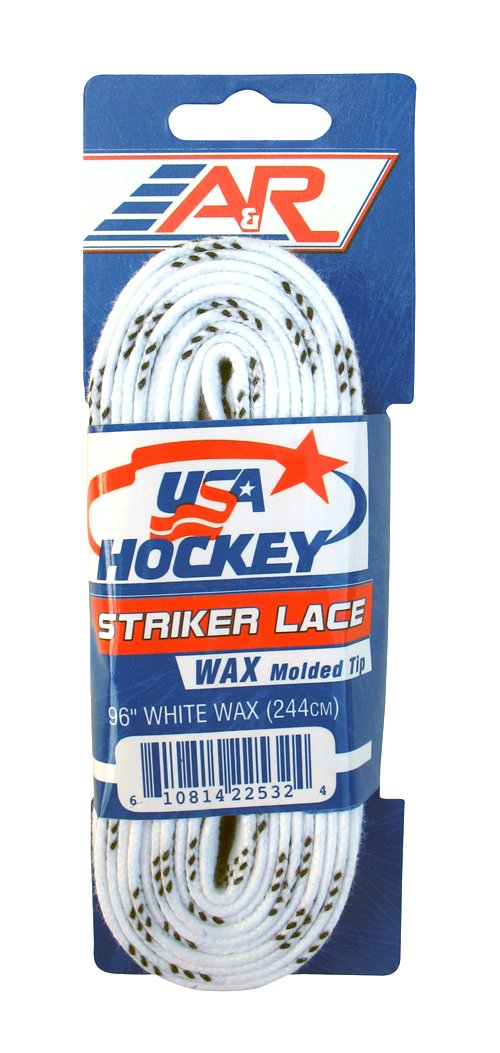 A&R Sports Usa Waxed Hockey Laces, 132-Inch, White