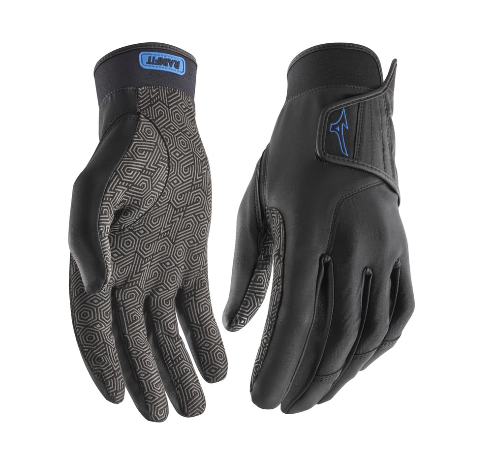 Mizuno Unisex RainFit Golf Gloves, Black, Small