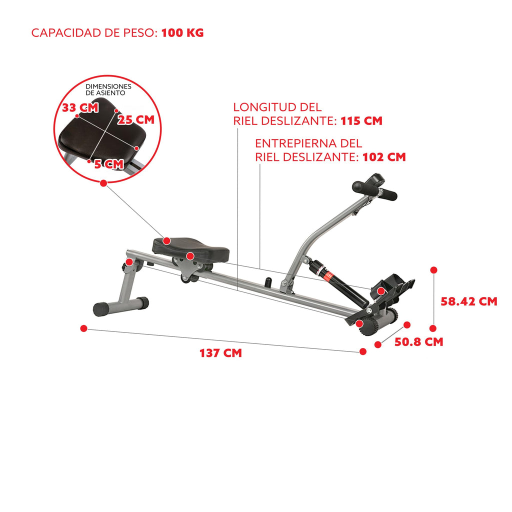 Sunny Health & Fitness Sf-Rw1205 Rowing Machine Rower With 12 Level Adjustable Resistance, Digital Monitor And 220 Lb Max Weight