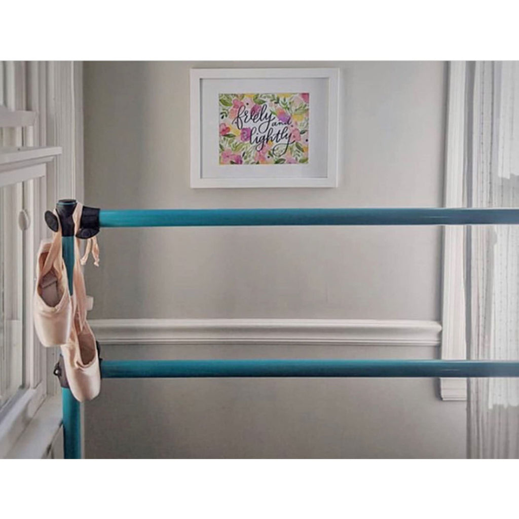 Vita Barre Portable Freestanding Double Ballet Barre, Prodigy, 5 Ft Bars, Satin Silver  Adjustable Height, Usa Made, Home Or Gym