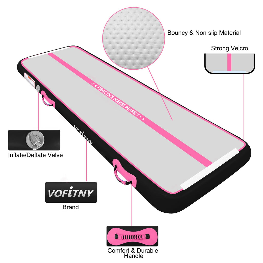 VOFiTNY Inflatable Gymnastics Mat with Tumbling Barrel, 10Tumble Track Mats for Gymnastics, 3.3L x 2D Air Roller Gymnastics B