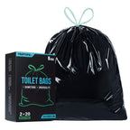 Triptips Portable Toilet Bags 40 Count Drawstring 8 Gallon Camping Toilet Bags Toilet Waste Bags Leak-Proof Toilet Liners, Trash