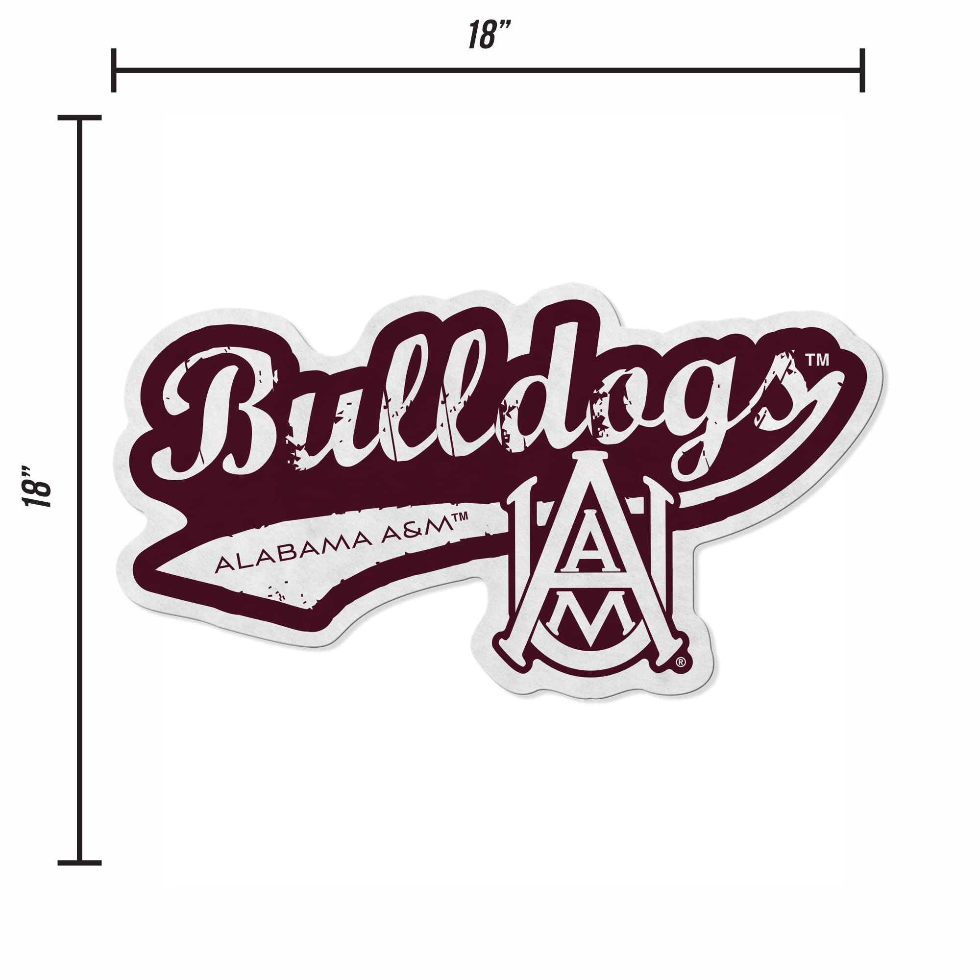 Rico Industries Ncaa Alabama A&M Bulldogs Distressed Shape Cut Pennant - Home And Living Room D  Cor - Soft Felt Ez To Hang