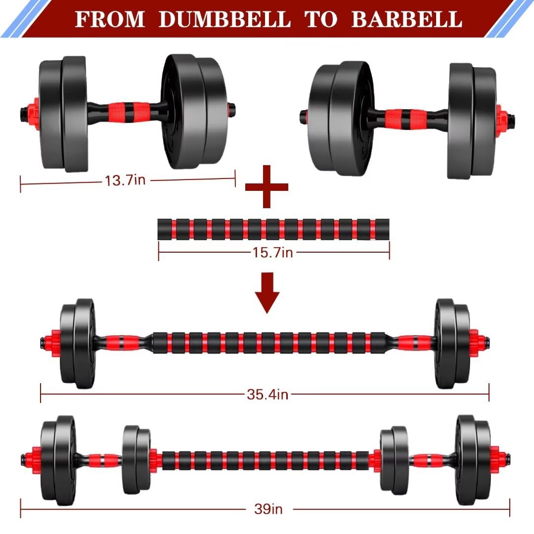 Bcbig Adjustable-Dumbbells-Sets,Free Weights-30Lb(15Lb*2) Dumbbells Set Of 2 Convertible To Barbell A Pair Of Lightweight For Ho