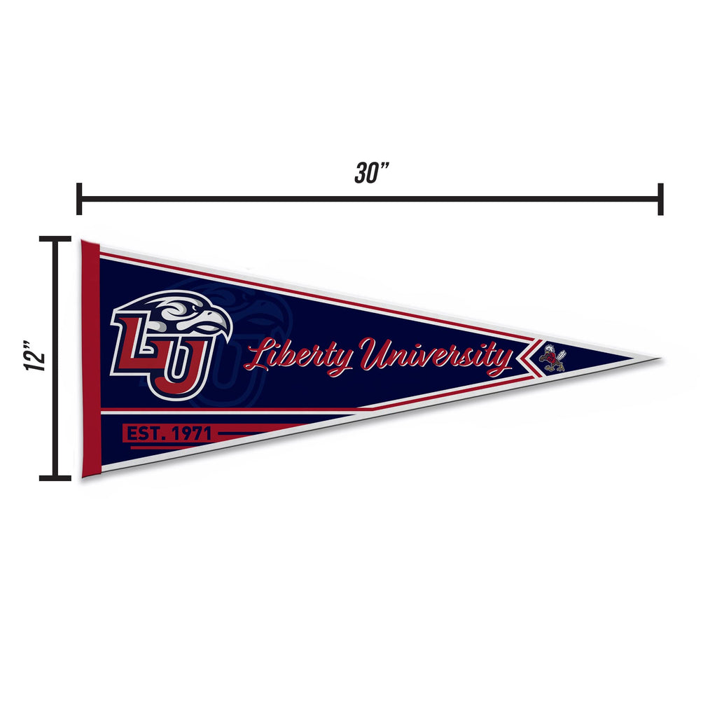 Rico Industries Ncaa Liberty Flames Classic 12'' X 30'' Felt Wall D  Cor Pennant - Great For Home/Bed Room/Man Cave D  Cor
