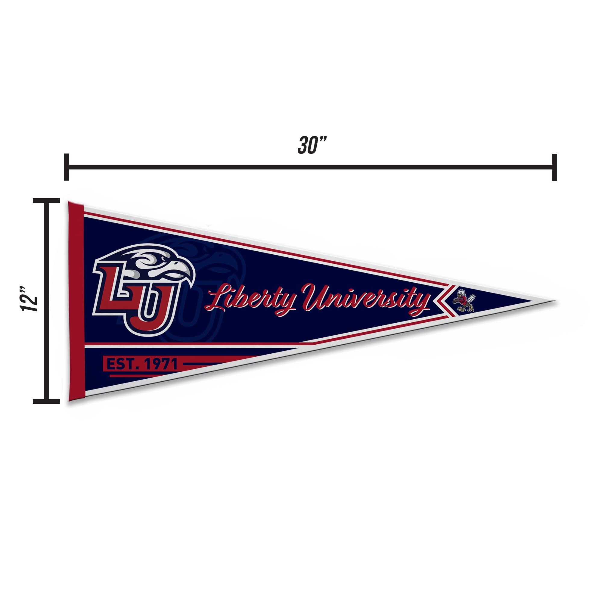 Rico Industries Ncaa Liberty Flames Classic 12'' X 30'' Felt Wall D  Cor Pennant - Great For Home/Bed Room/Man Cave D  Cor