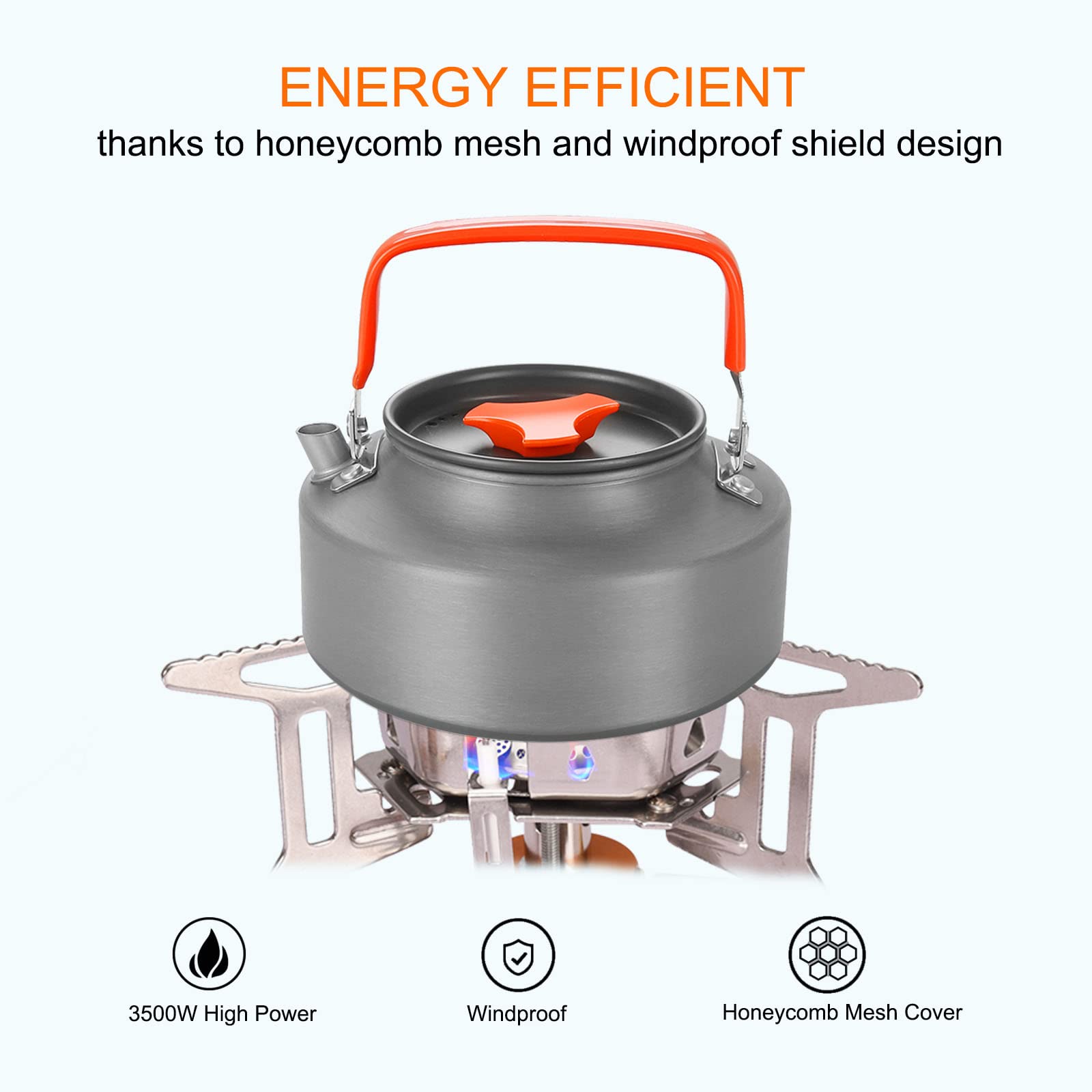 Portable Backpacking Stove With Piezo Ignition Windproof Camping Gas Stove Camp Stove Foldable Burner With Propane Canister Adap
