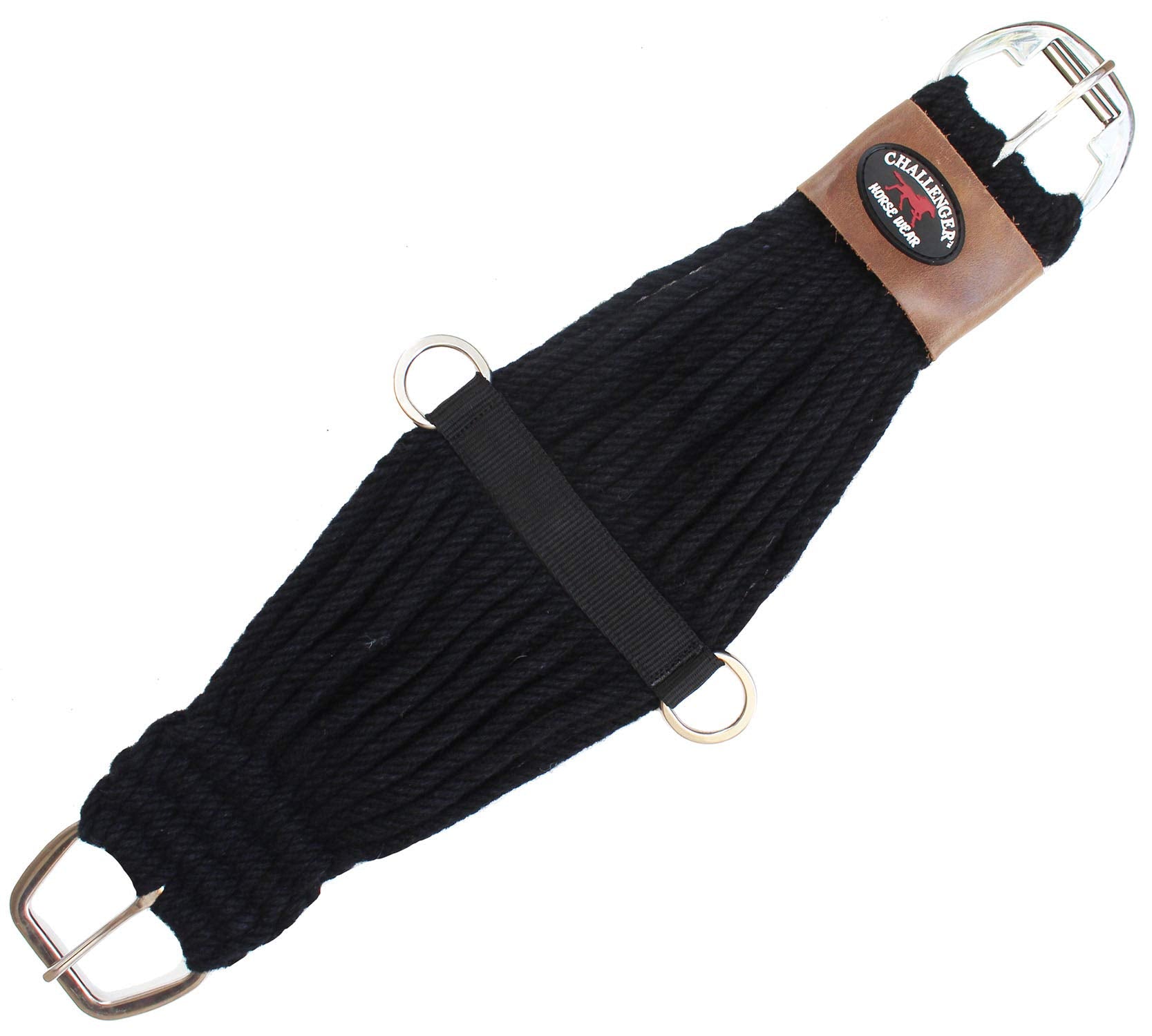Challenger Horse 32'' Western 27 Strand Double Weave Black Mohair Roper Cinch 97Rt07Bk-32