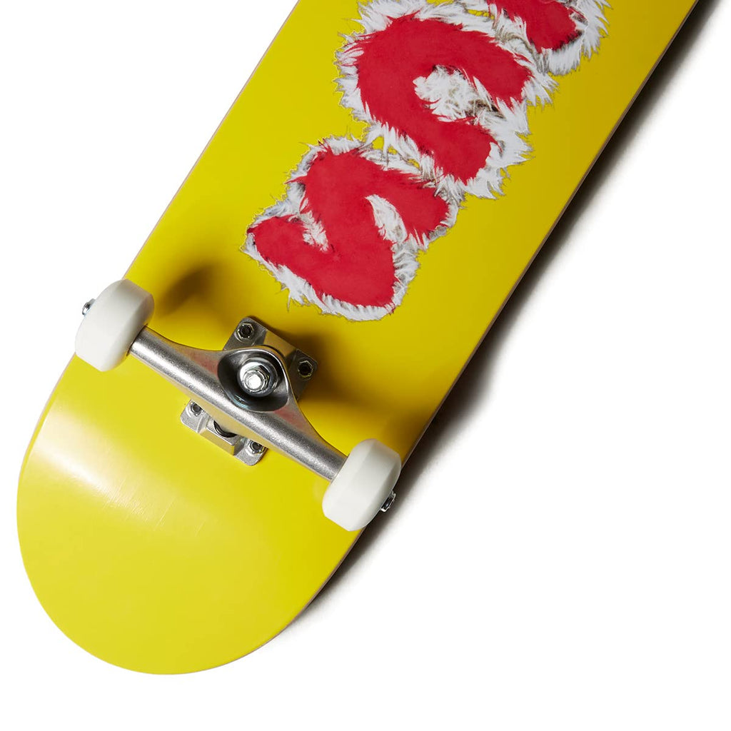 [Ccs] Furry Letters Skateboard Complete Yellow 7.50'' - Maple Wood - Professional Grade - Fully Assembled With Skate Tool And St