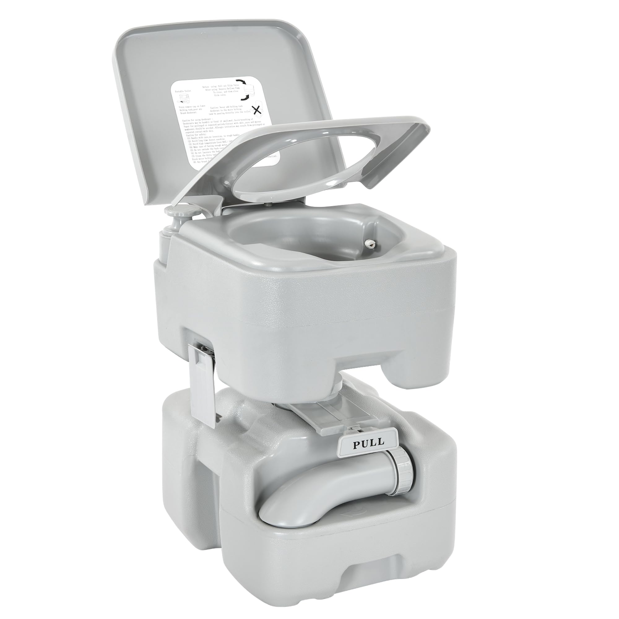YITAMOTOR Portable Toilet for Camping, RV Toilet with 5.3 Gal Waste Tank & 3.2 Gal Flush Tank, Double Water Outlet, Powerful Han