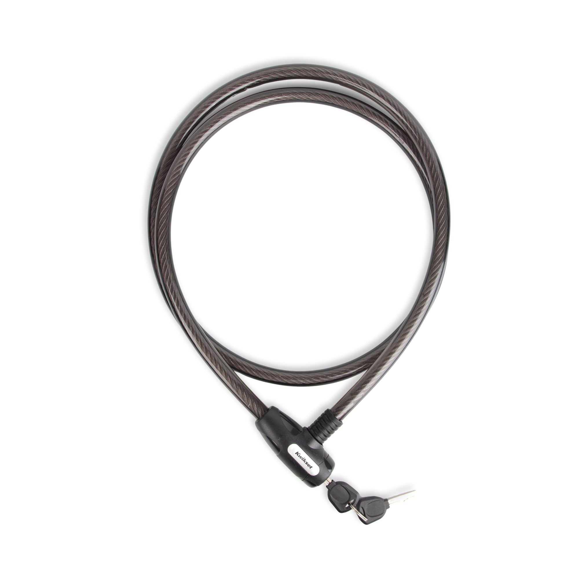 Kwikset 6 ft Keyed Bicycle Cable Lock, 5/8 in Diameter, Bike and Outdoor Security, 1 Pack, Black