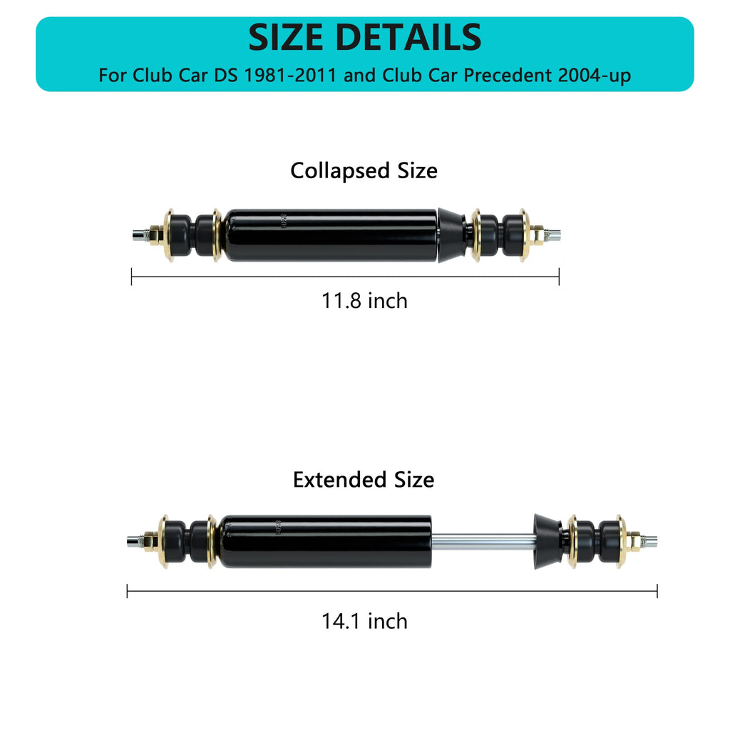 10L0L 2 Pack Golf Cart Rear Shock Absorbers For Club Car Ds Gas Electric Golf Cart 1988-Up, G&E 2004-Up Precedent 1013164 102588