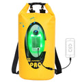 Qoolife Dry Bag Waterproof with Solar Bluetooth Speaker & Light - 20L Roll Top Dry Sack Keeps Gear Dry for Men Women Kayaking, B