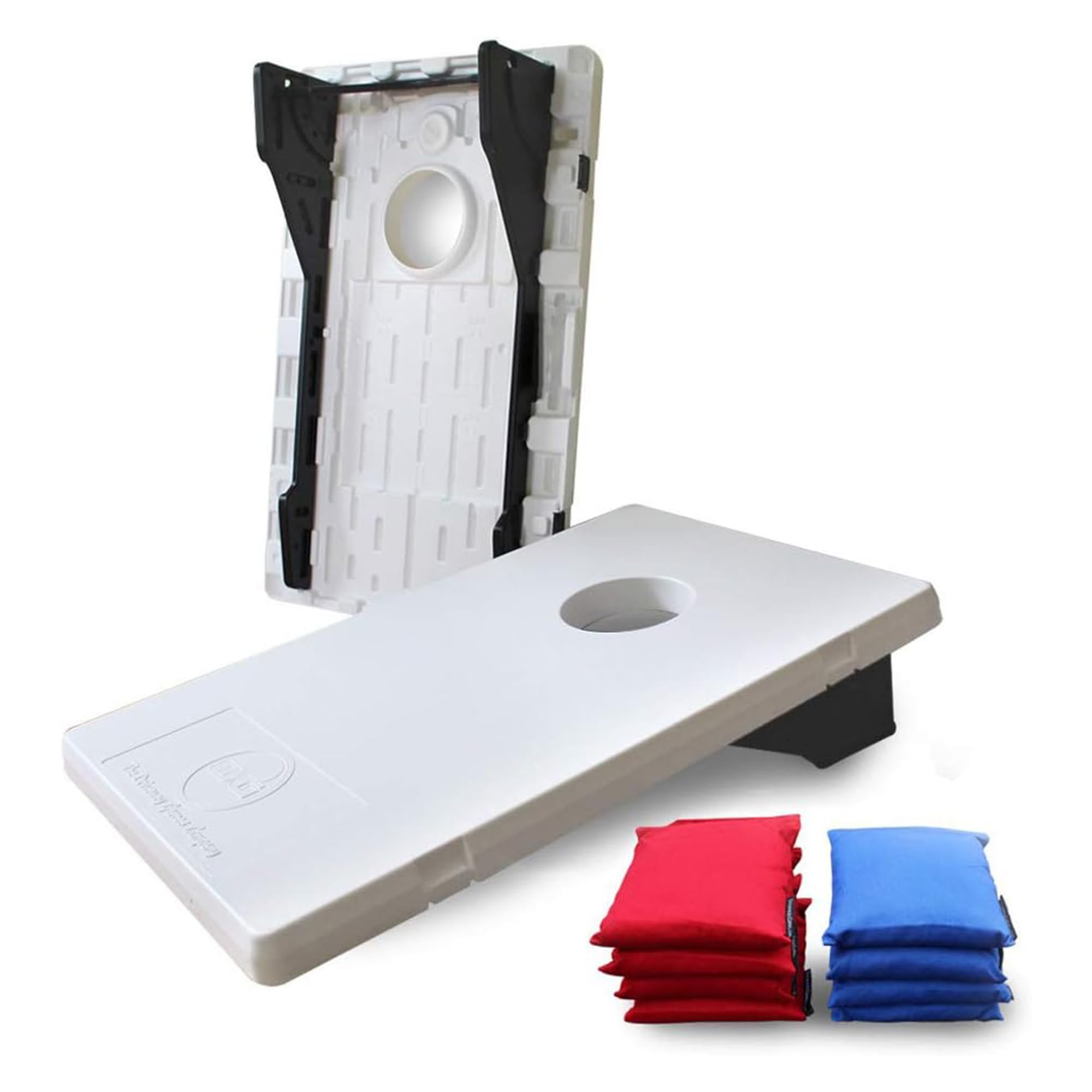 Driveway Games All Weather Ez Carry Portable Bean Bag Cornhole Game Set For Indoor And Outdoor Use With 2 Target Boards And 8 Be