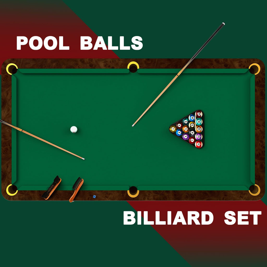 Outus 71Pcs Pools Table Accessories Billiards Balls With Triangle Stand Pool Cue Chalks Cue Spot Sticker Brush(Dark Marble Style