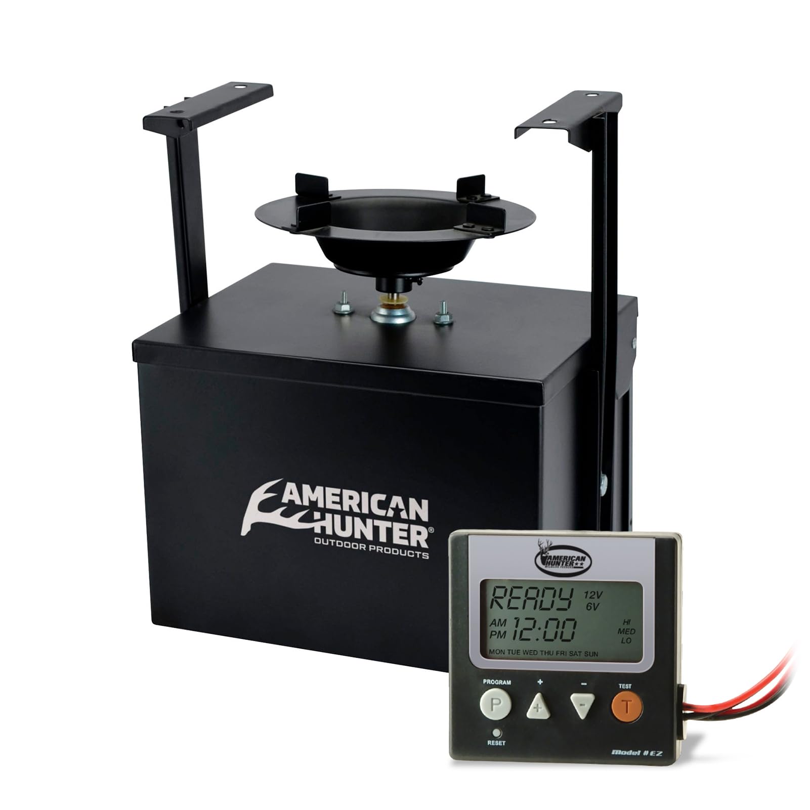American Hunter Digital Spin Kit Durable Metal Easy-Setup Deer Wild Game Hunting Attraction Automatic Feeder & Timer, Adjustable