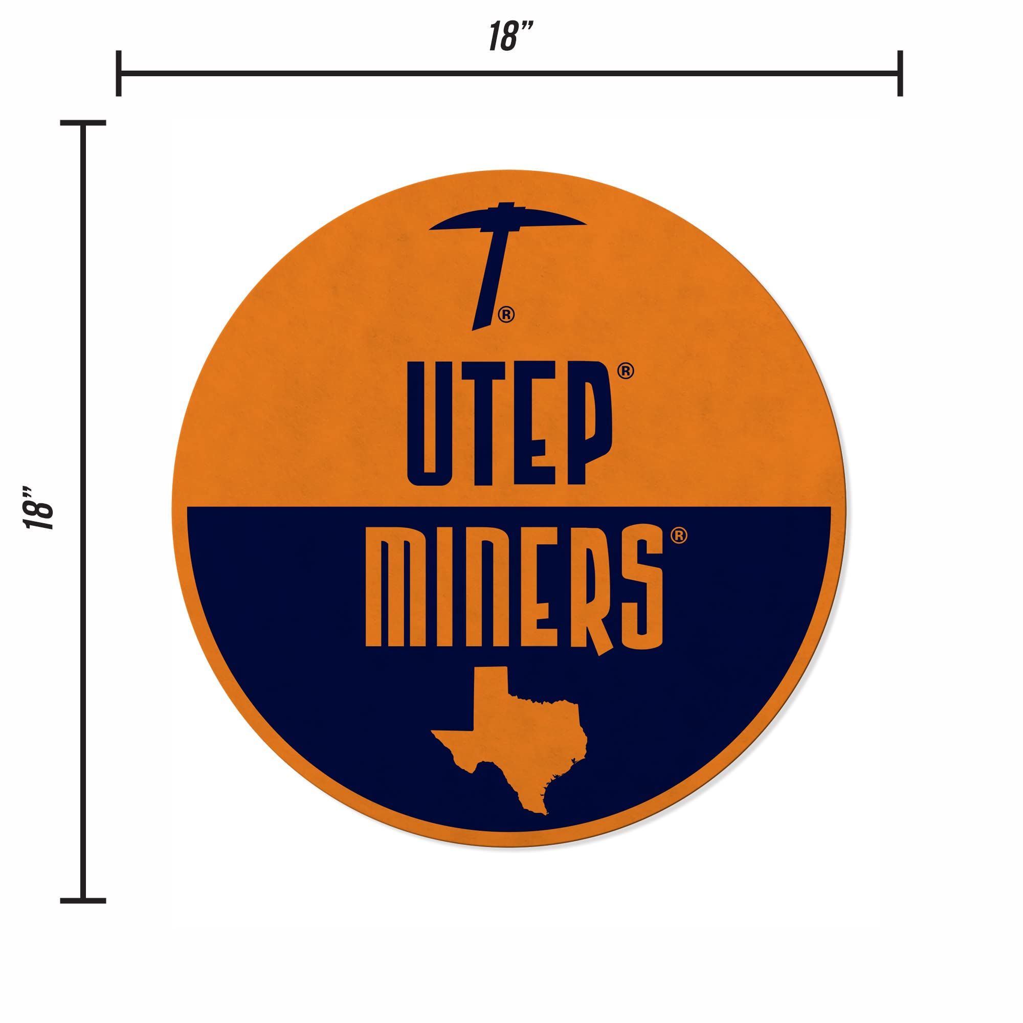 Rico Industries Ncaa Texas-El Paso Miners Classic Shape Cut Pennant - Home And Living Room D  Cor - Soft Felt Ez To Hang