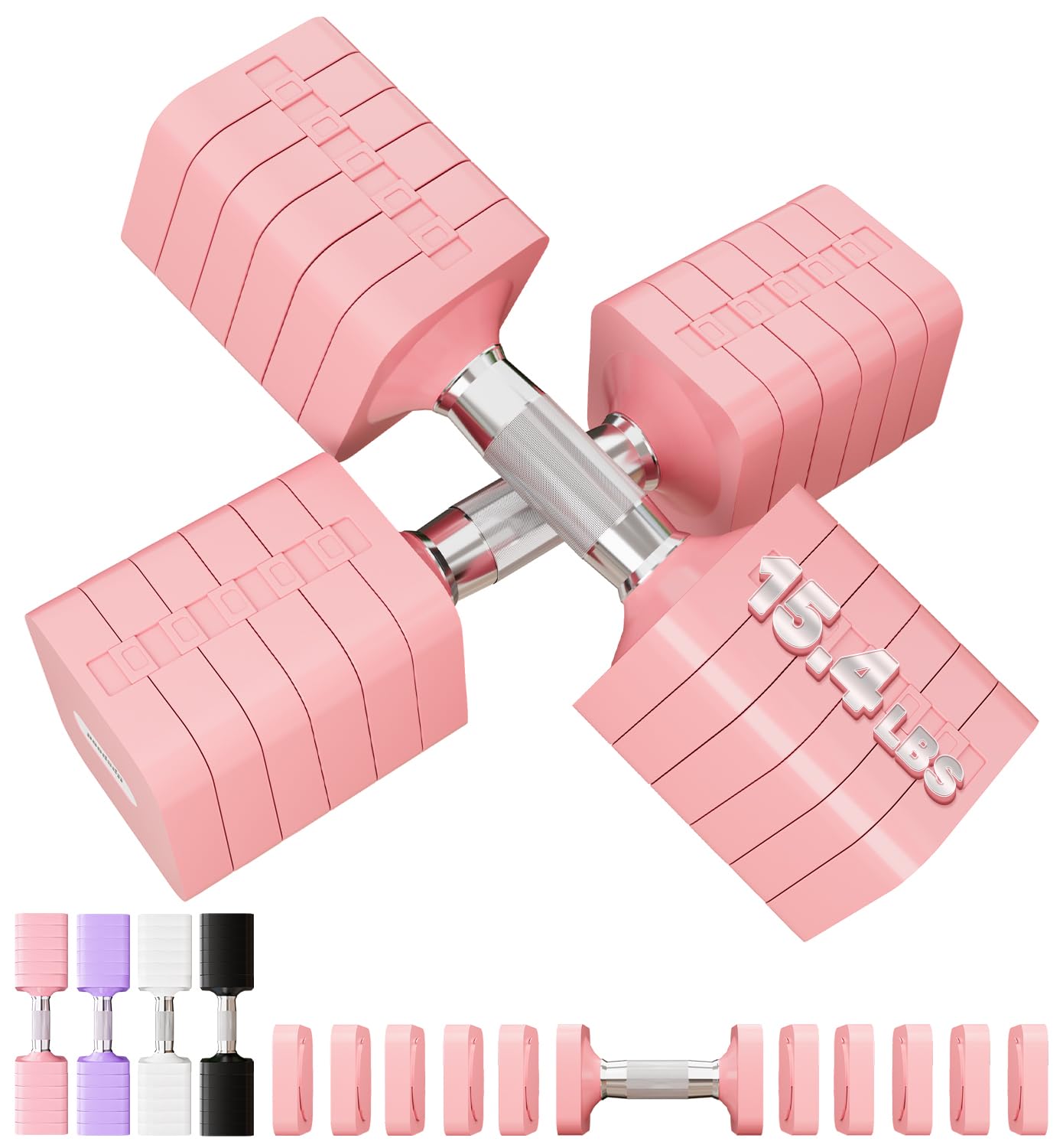 30LB dumbbells Set 6 In 1 Adjustable Hand Weights Sets for Women Men Free Weights Dumbbell Sets Adjust Dumbbell Weight Set for H