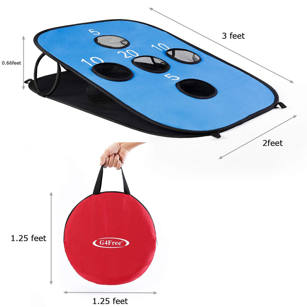 G4Free Portable Collapsible 5 Holes Cornhole Game Set With 8 Bean Bags Toss Game Size 3Ft X 2Ft For Camping Travel
