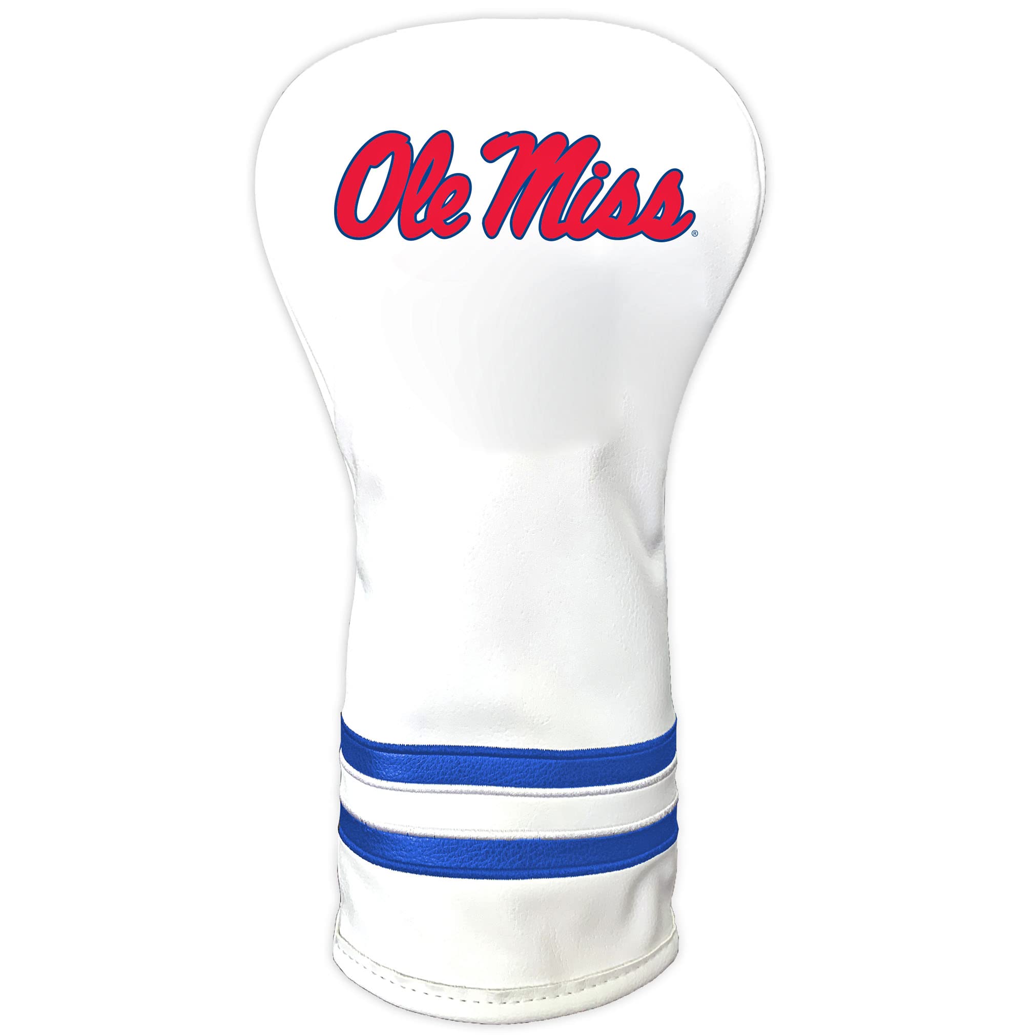 Team Golf Ncaa Ole Miss Rebels White Vintage Driver Head Cover White Vintage Driver Golf Club Headcover, Form Fitting Design, Re