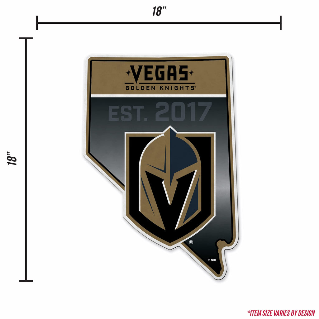 Rico Industries Nhl Hockey Vegas Golden Knights State Shape Shape Cut Pennant - Home And Living Room D  Cor - Soft Felt Ez To Ha