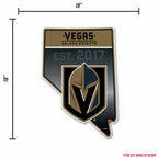 Rico Industries Nhl Hockey Vegas Golden Knights State Shape Shape Cut Pennant - Home And Living Room D  Cor - Soft Felt Ez To Ha