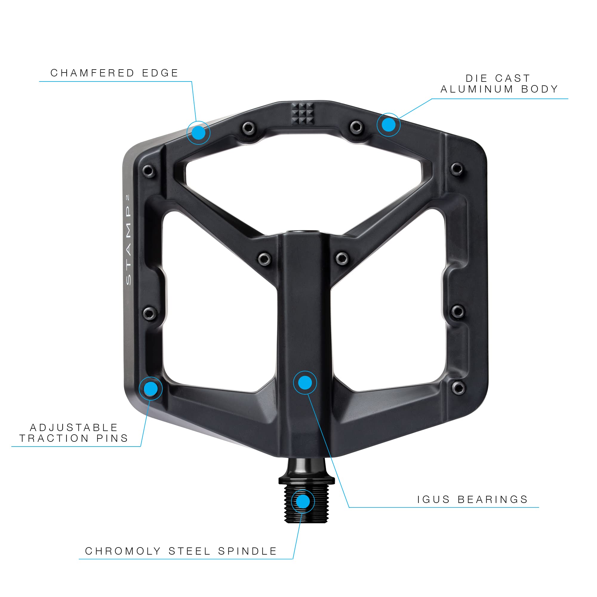 Crankbrothers Mtb Pedals Stamp 2 Large Black