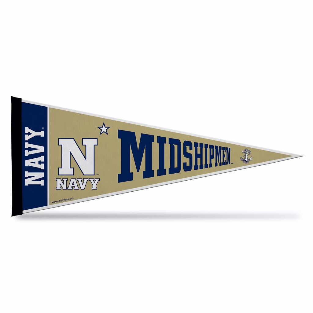 Rico Industries Ncaa Naval Academy Midshipmen Exclusive 12'' X 30'' Felt Wall D  Cor Pennant - Great For Home/Bed Room/Man Cave