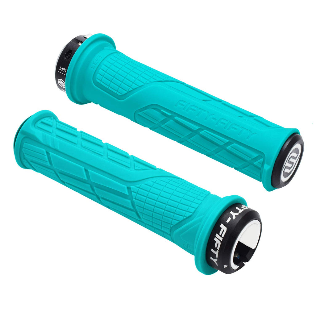 Fifty-Fifty Mountain Bike Handlebar Grips, Single Lock-On Mtb Grips, Comfortable Mtb Grips Lock On, Non-Slip Bike Handlebar Grip