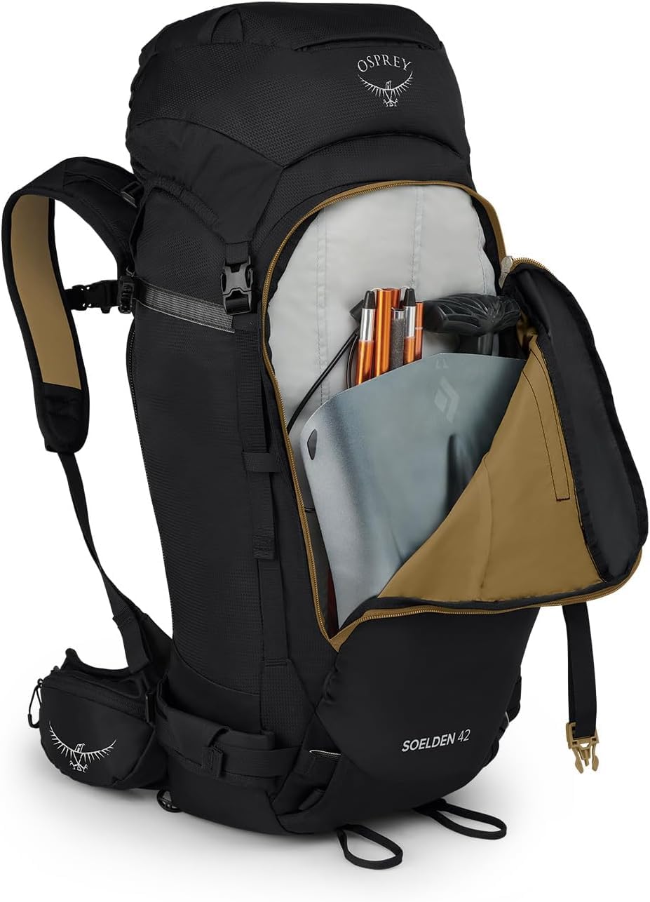 Osprey Soelden 42L Mens Ski and Snowboard Backpack, Black