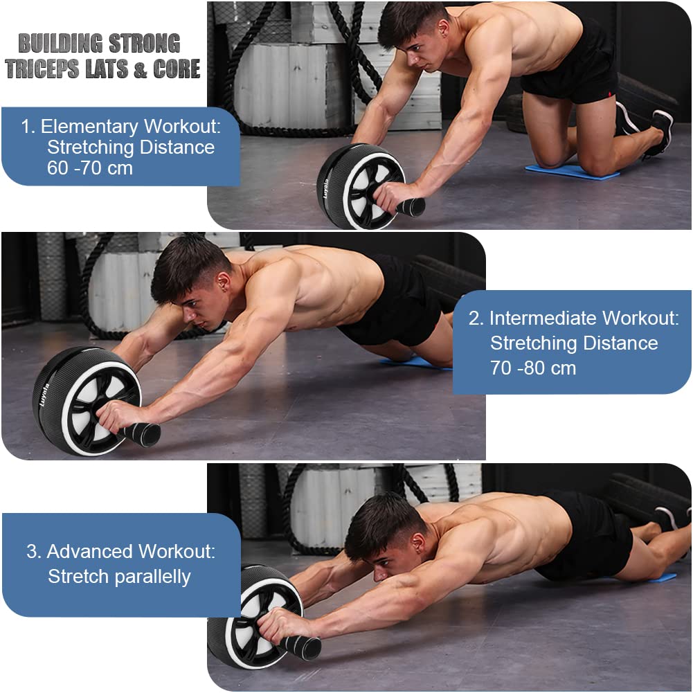 Ab Roller Wheel, 10-In-1 Ab Exercise Wheels Kit With Resistance Bands, Knee Mat, Jump Rope, Push-Up Bar - Home Gym Equipment For