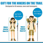 Collapsible Walking Stick For Travel, Adjustable Lightweight Trekking Trail Hiking Pole Fit For Women Men'S Height 4.9-6.3(Ft),B