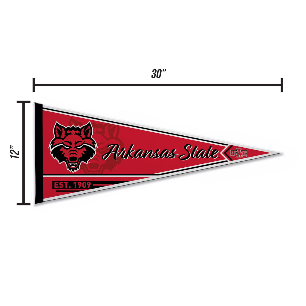 Rico Industries Ncaa Arkansas State Red Wolves Classic 12'' X 30'' Felt Wall D  Cor Pennant - Great For Home/Bed Room/Man Cave D